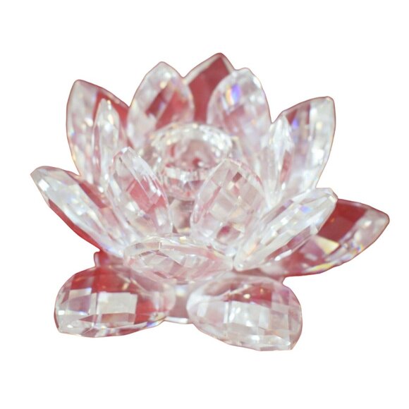 Swarovski Silver Crystal Lotus Flower Lily Pad Candle Holder with Box Inserts - Picture 4 of 10